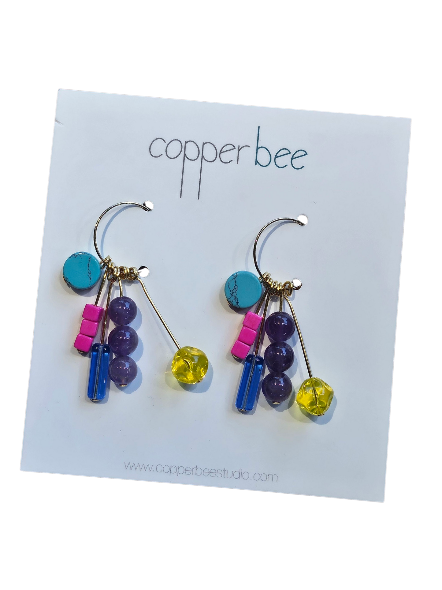 Kaleido Array Earrings | Colourful Statement Hoops | Handmade by Copper Bee