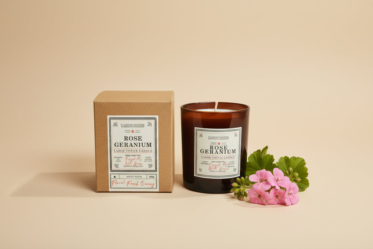 Rose Geranium Soy Votive Candle 220g by Parkminster