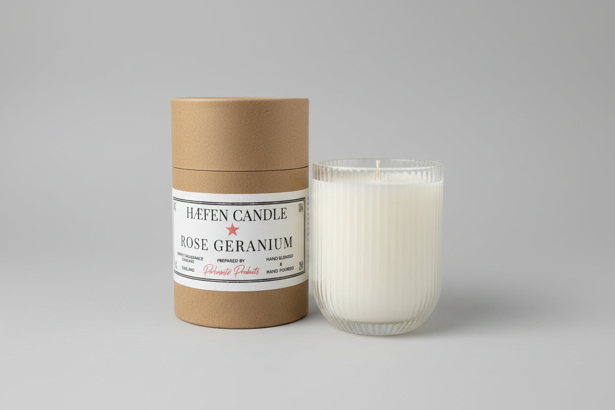 Rose Geranium Soy Wax Candle 200g - Handcrafted Cornwall | Parkminster