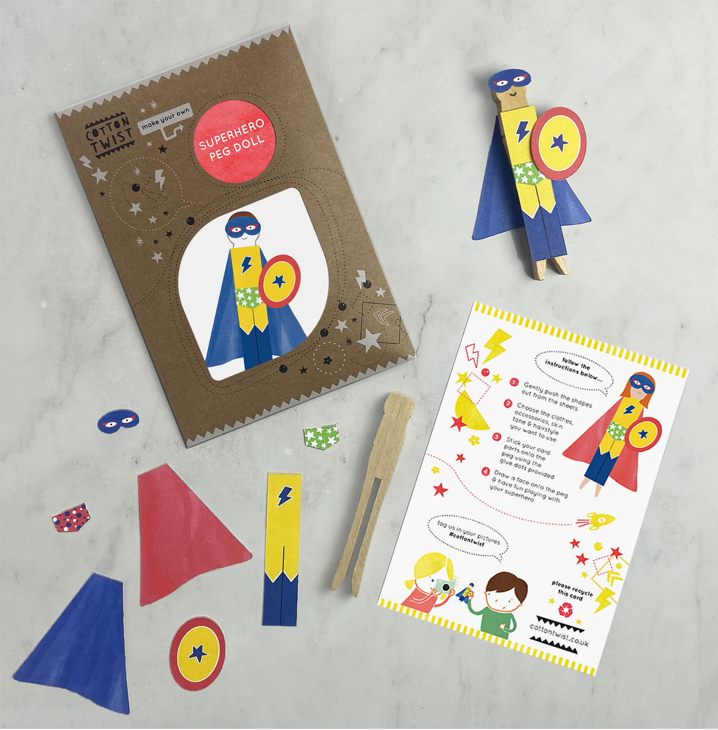 Kids Create Your Own Superhero Peg Doll Activity Kit