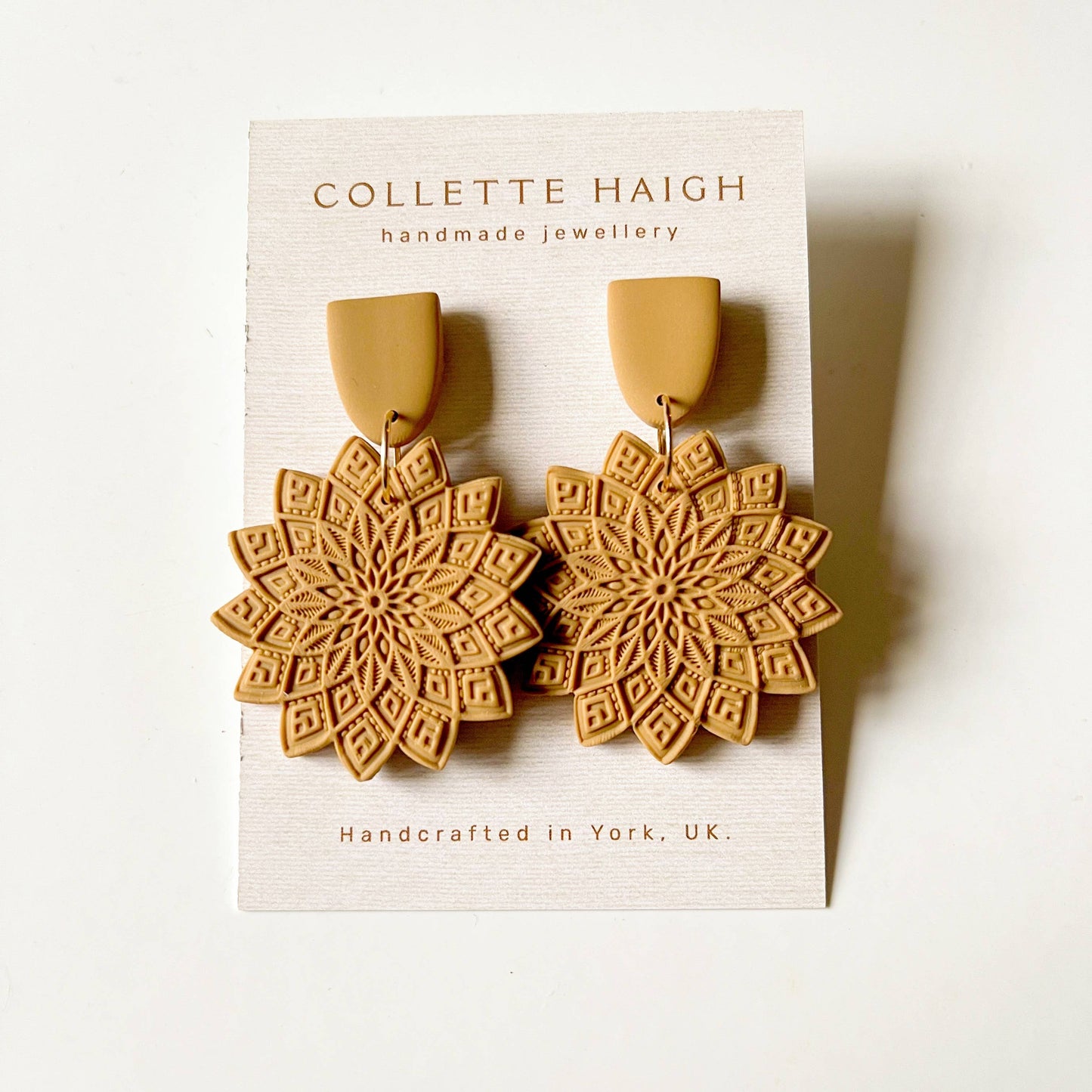 Mandala Earrings - Mustard