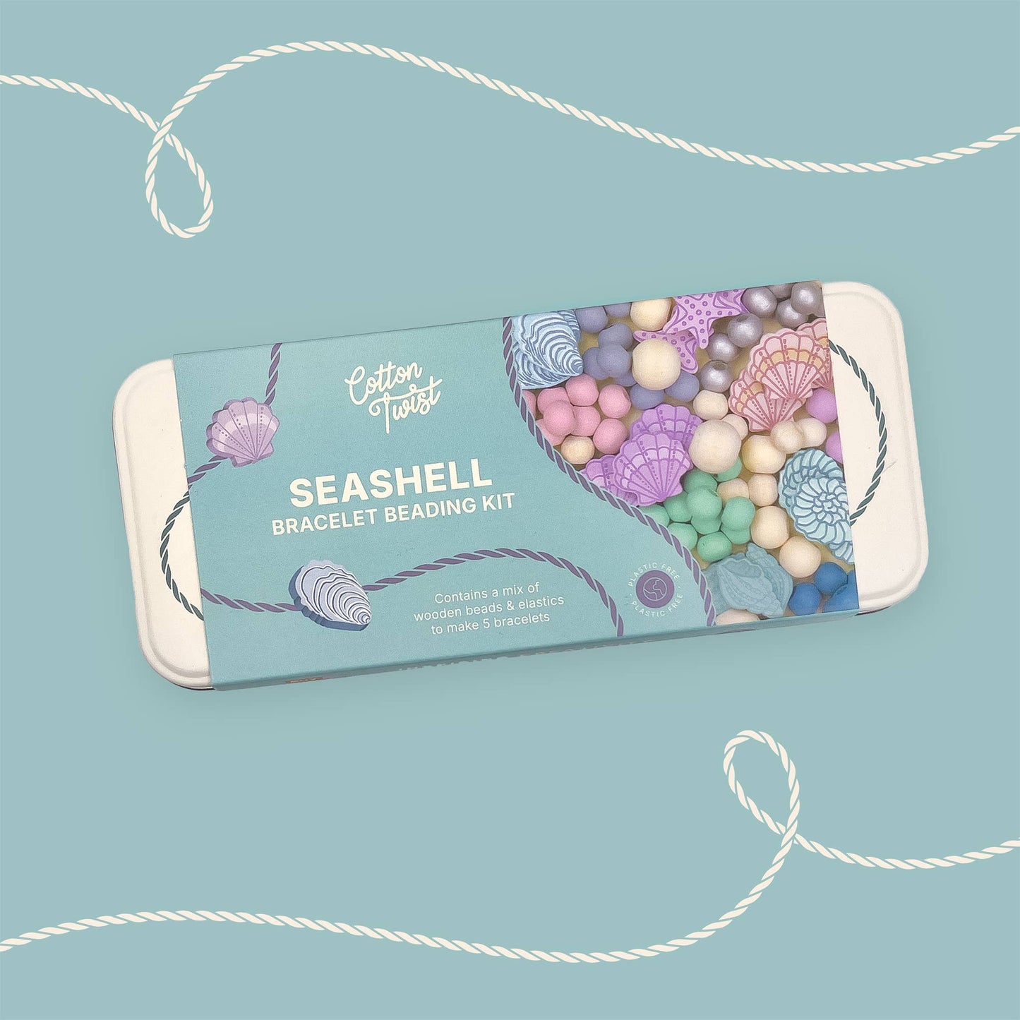 Starfish and clam wooden beads detail