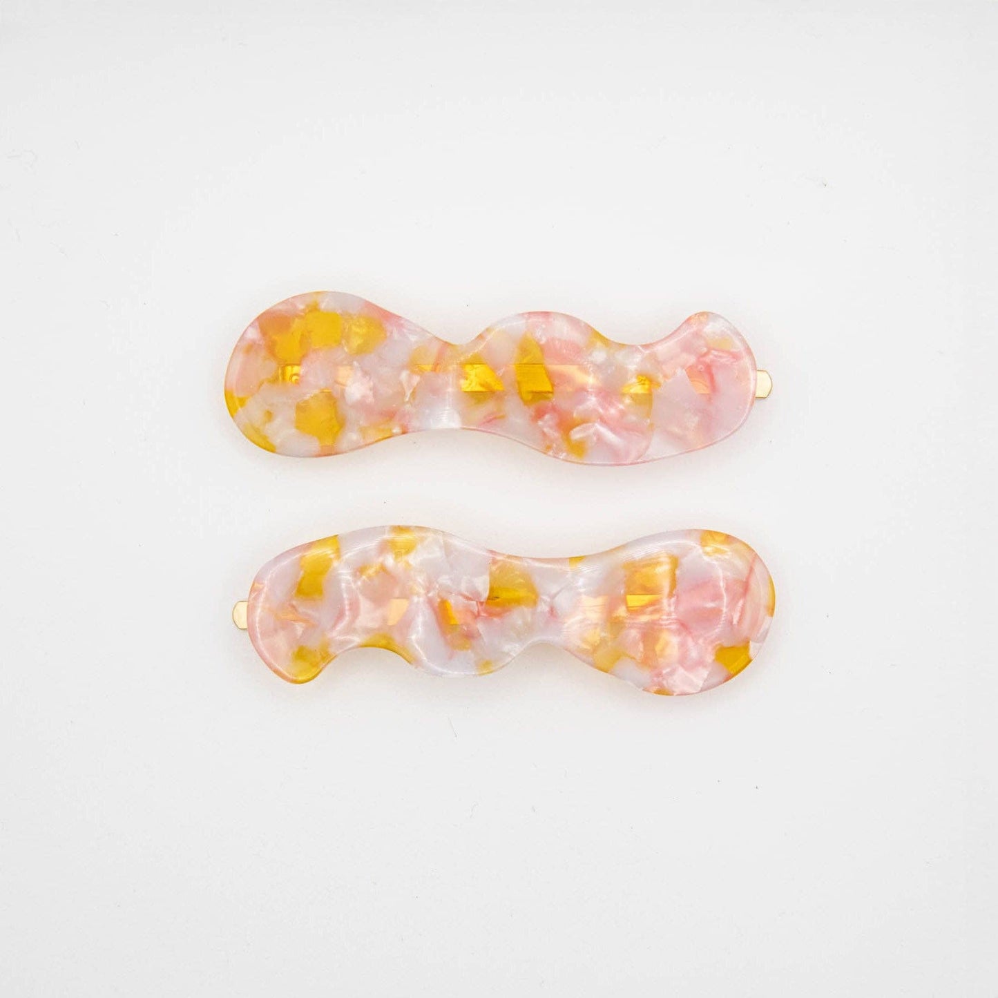 Speckle Hair Slides Set of 2 Pink Orange and White