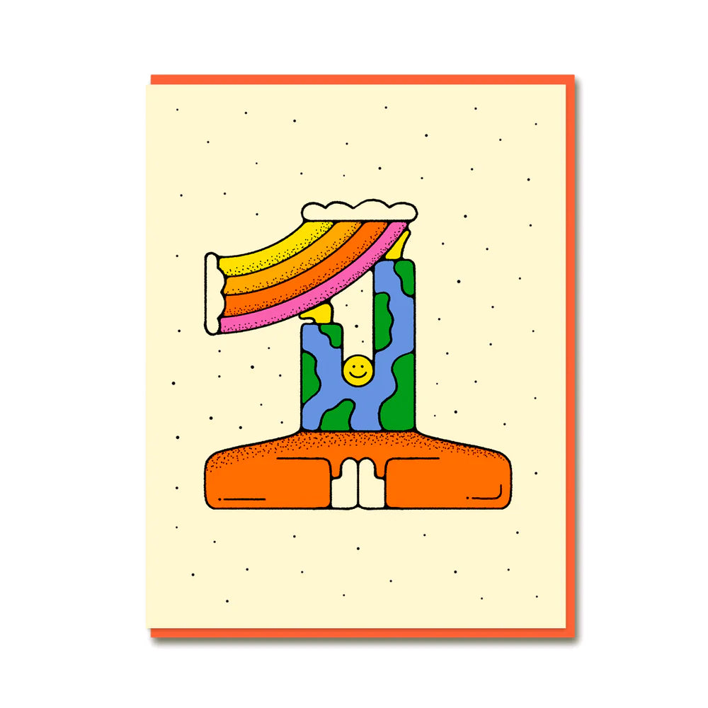 Age One Colourful 1st Birthday Card by Bailey Crouch