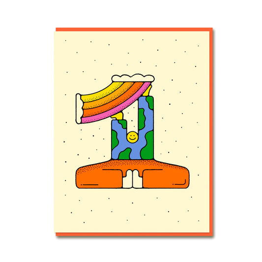 Age One Colourful 1st Birthday Card by Bailey Crouch
