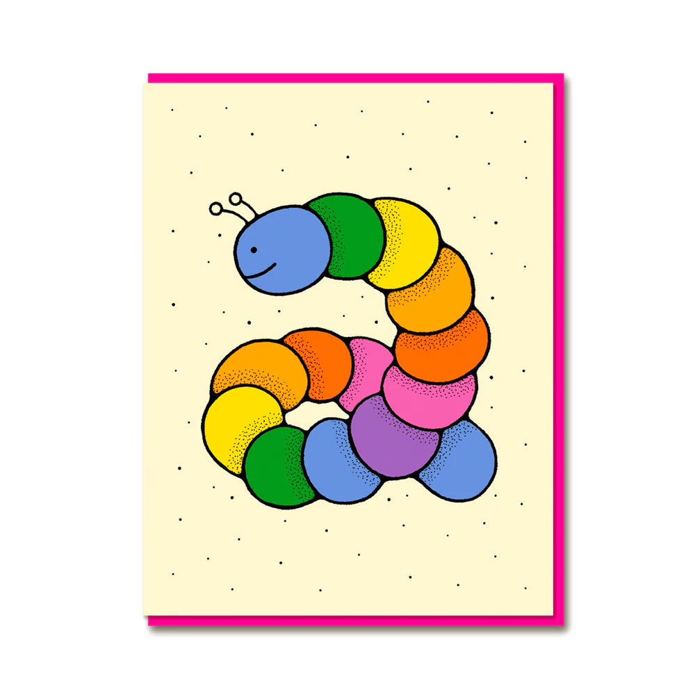 Age 2 Colourful Birthday Card by Bailey Crouch featuring a caterpillar design