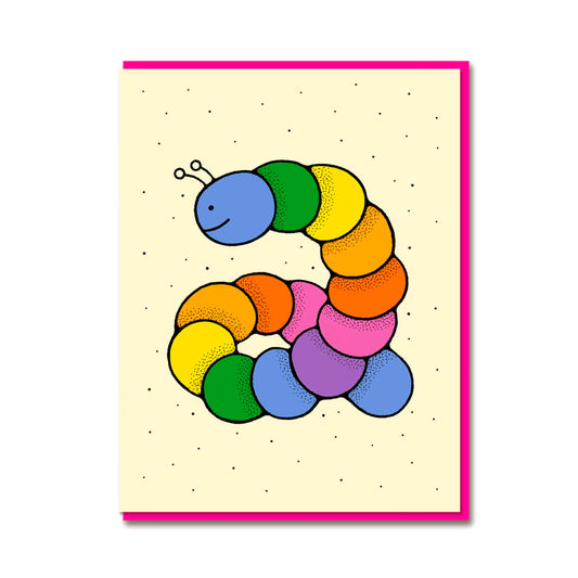 Age 2 Colourful Birthday Card by Bailey Crouch featuring a caterpillar design