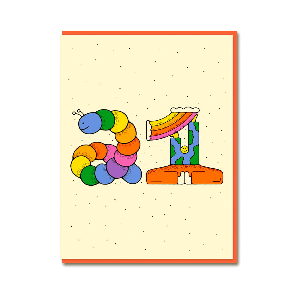 Bailey Crouch 21st Birthday Card with Fluoro Pink Envelope