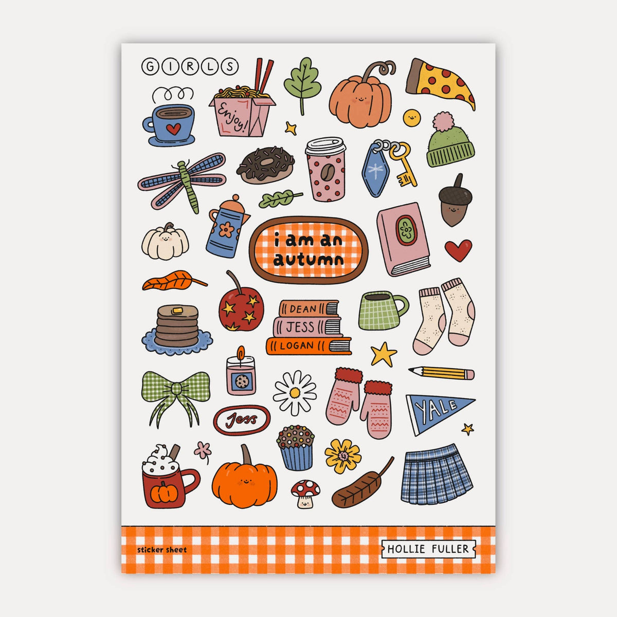 I Am An Autumn Sticker Sheet featuring cosy Gilmore Girls inspired designs
