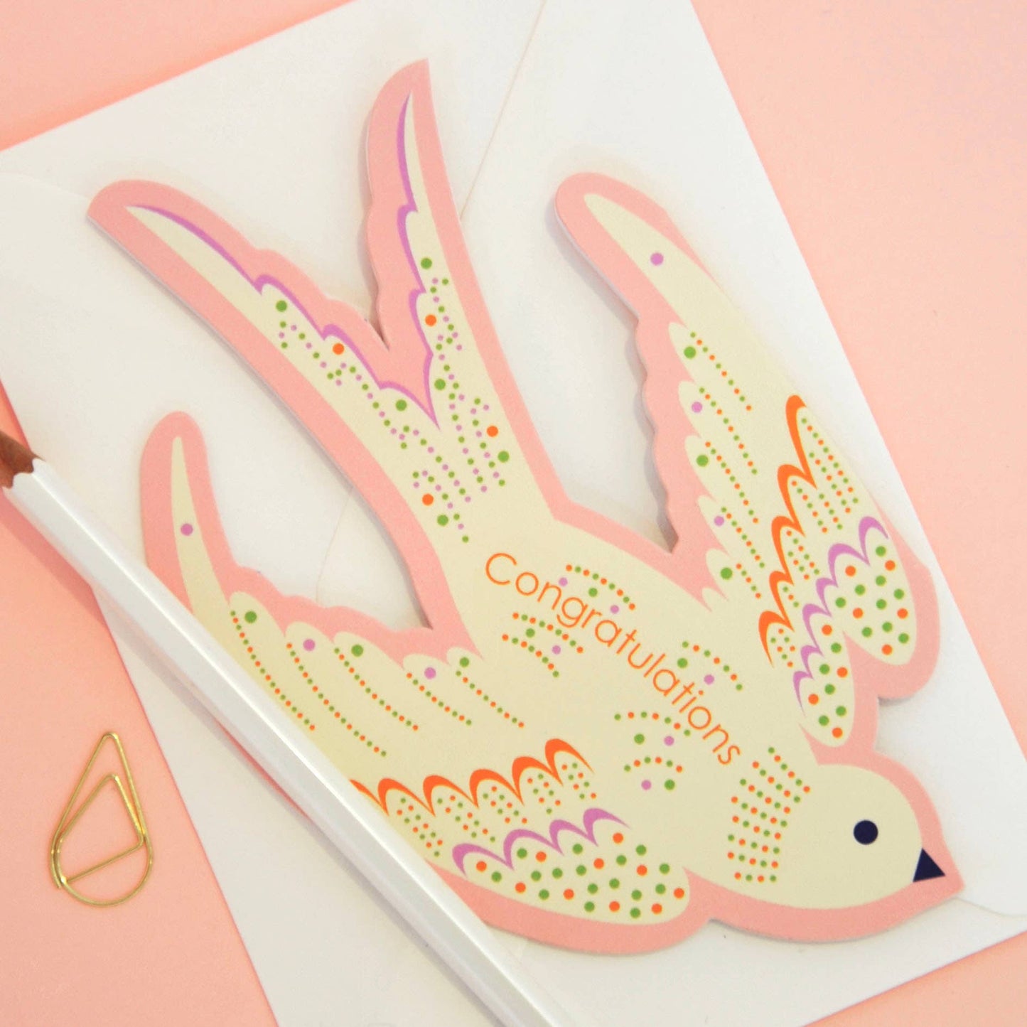 Eco-friendly congratulations card with 114 x 162mm envelope