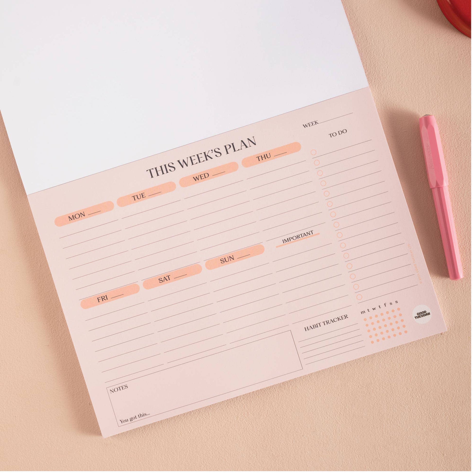 Weekly habit tracker and to-do list layout
