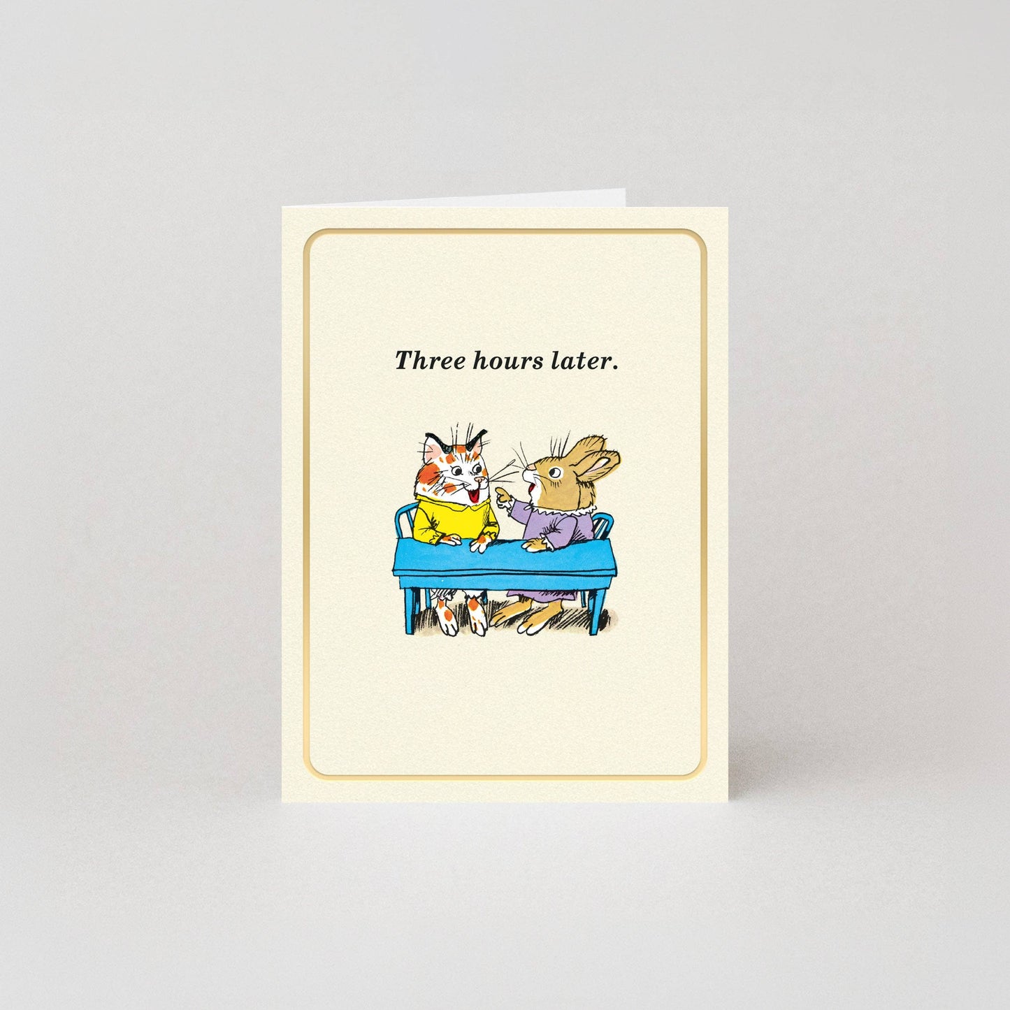 Three Hours Later Gold Foil Mini Card by Studio Boketto