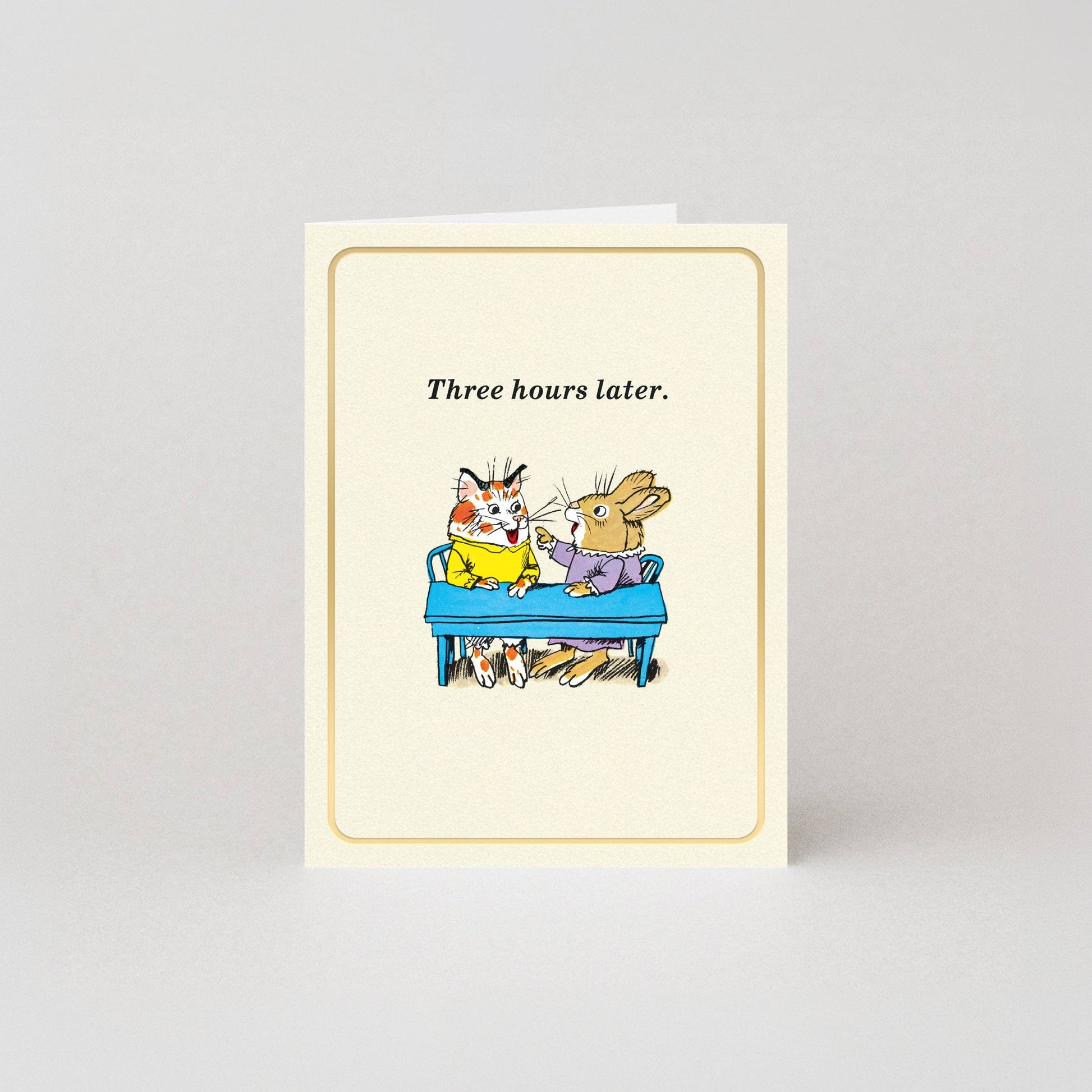 Three Hours Later Gold Foil Mini Card by Studio Boketto