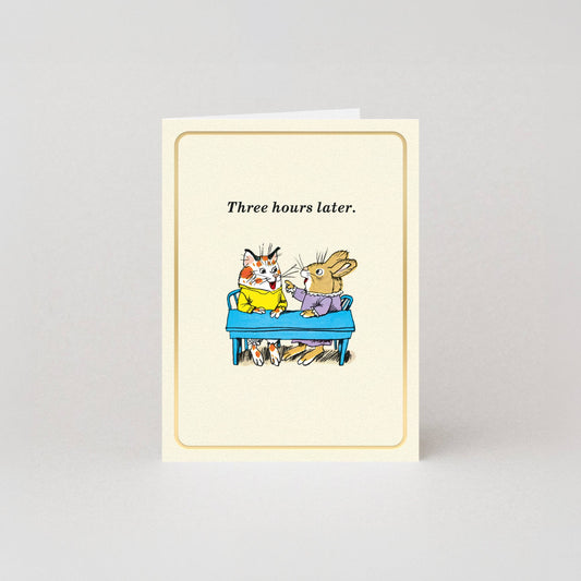 Three Hours Later Gold Foil Mini Card by Studio Boketto