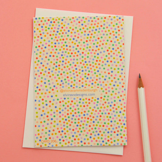 UK Made New Baby Card - Dotty Design with Biodegradable Wrap