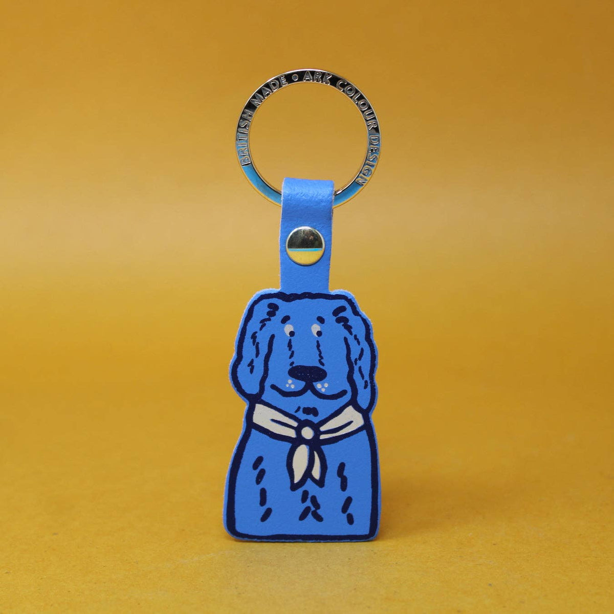 UK made leather spaniel key charm