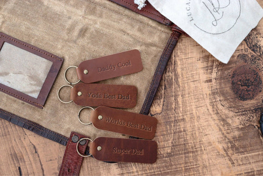 World's Best Dad Leather Handmade Keyrings