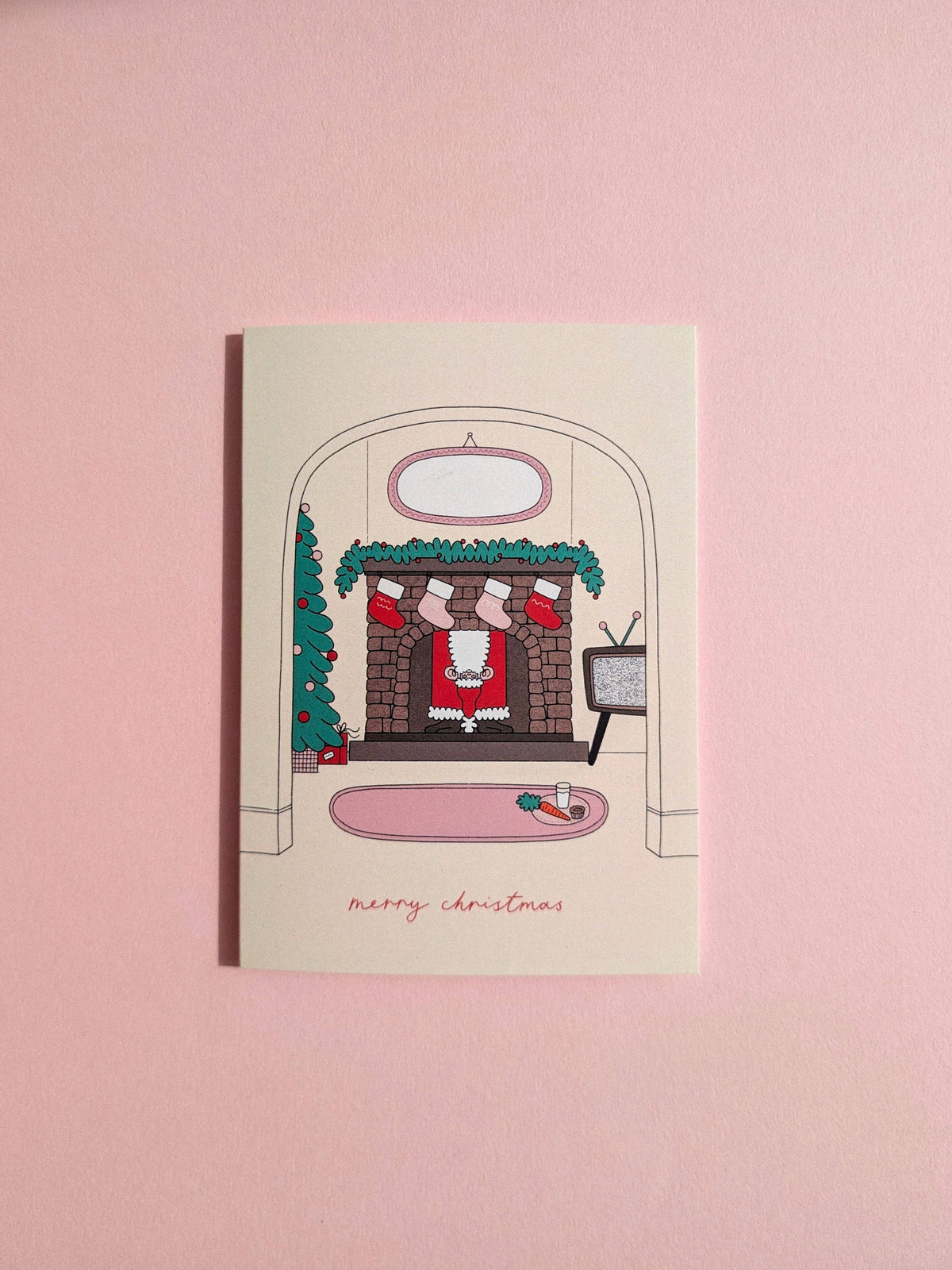 Plastic-free naked Christmas card back detail