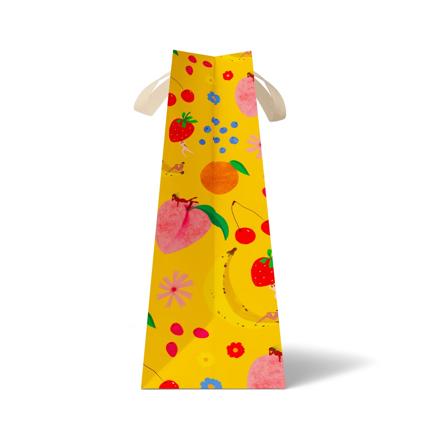 Close up of sustainably sourced paper gift bag illustration