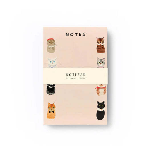Carolyn Suzuki Kitty Notepad featuring stylish cats in hats