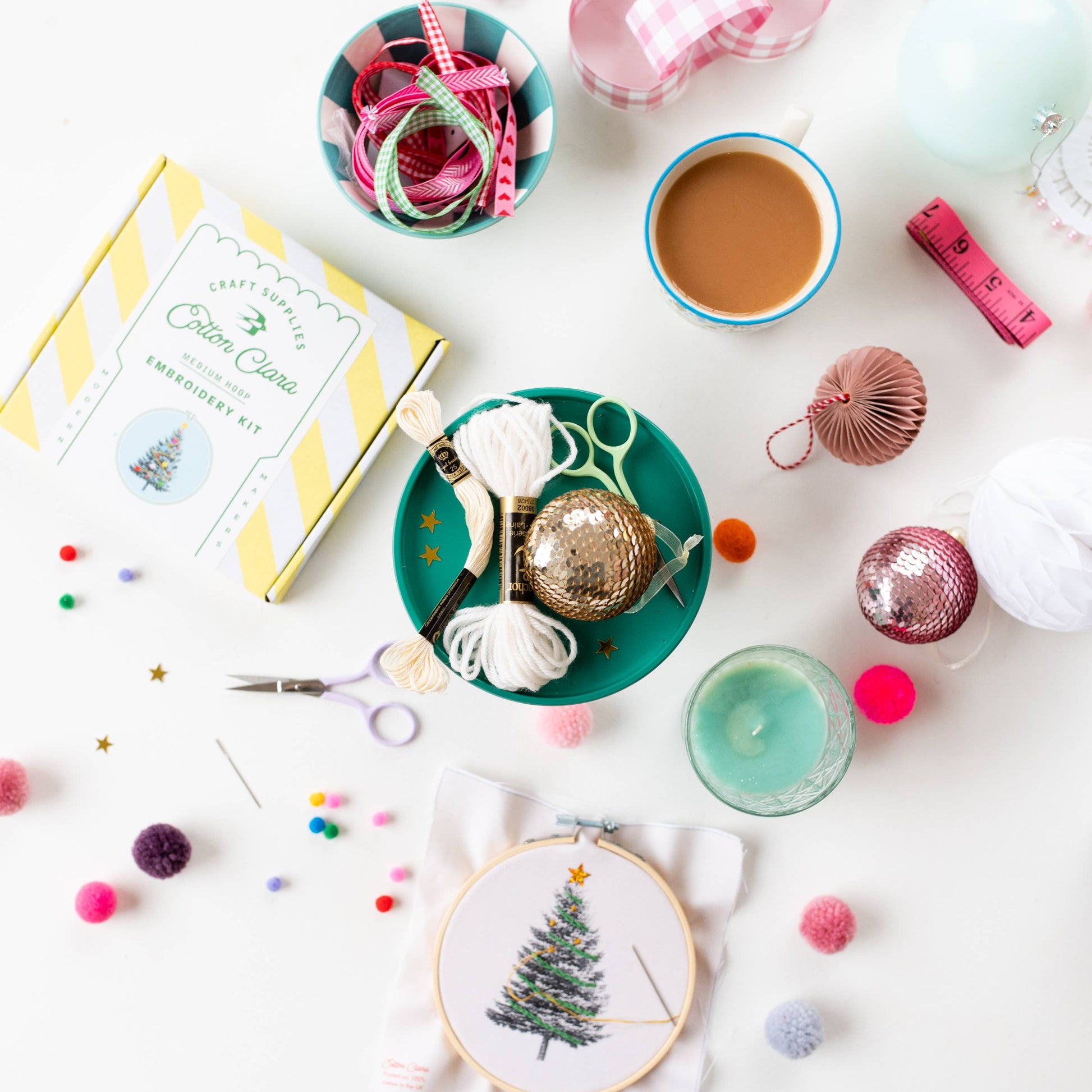 Decorative Christmas Tree Embroidery Hoop Craft