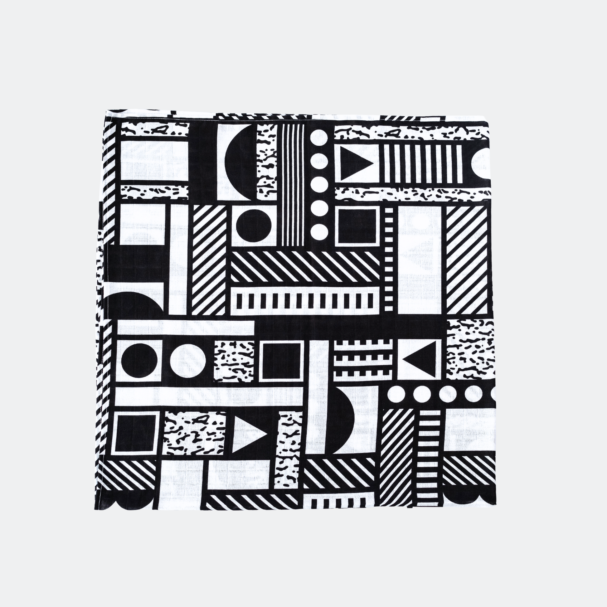 Pair of large sensory muslin squares featuring bold high-contrast designs by Camille Walala for Etta Loves, made from 100% organic cotton, suitable from 0–12 months.
