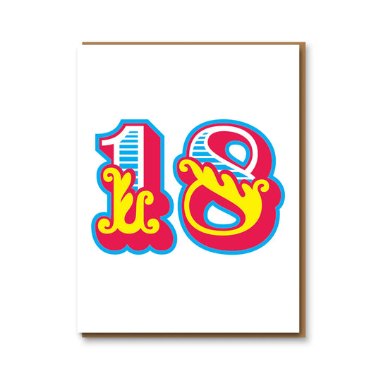 Big Top Vintage Style Age 18 Greeting Card