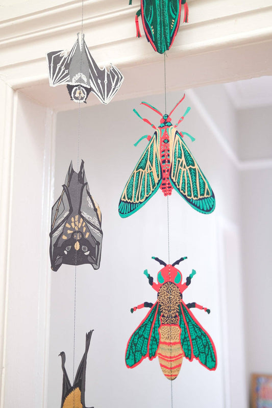 Close-up of Sustainable Bat Garland, Eco Decor