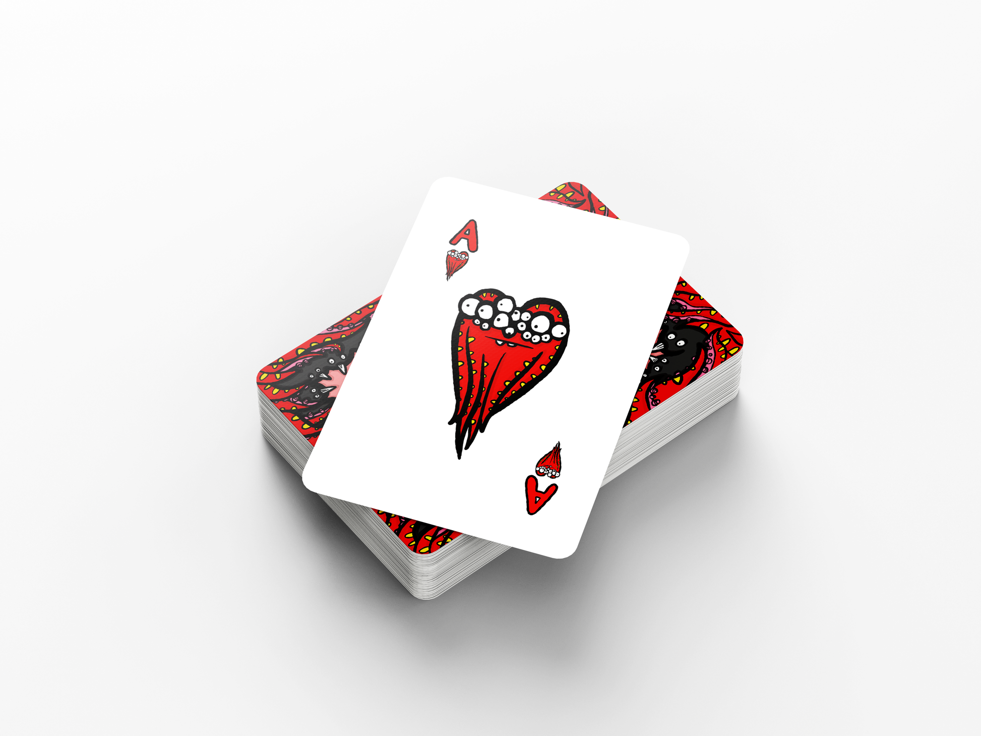 Full set of 54 monster themed playing cards