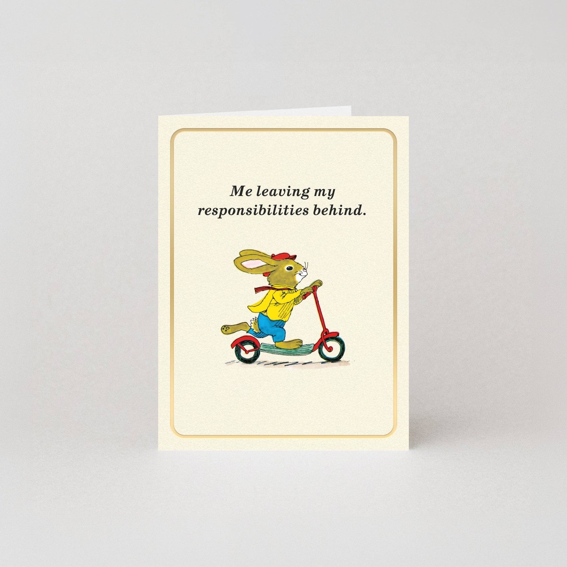 Richard Scarry Gold Foil Mini Card - Responsibilities