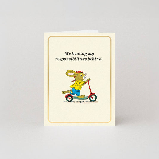 Richard Scarry Gold Foil Mini Card - Responsibilities