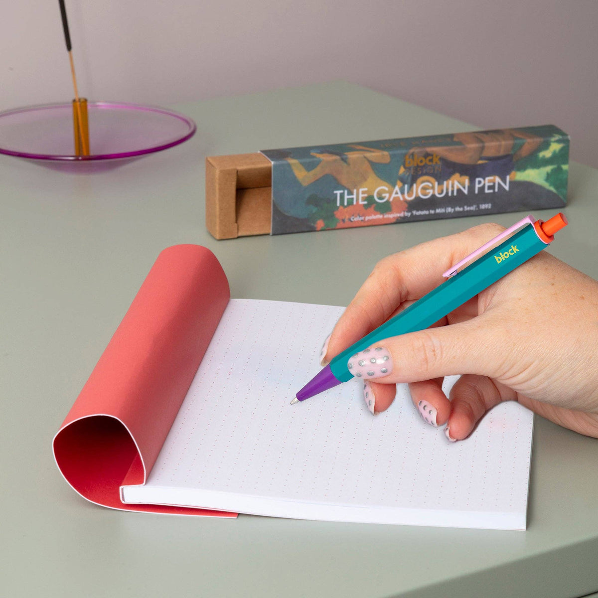 Artists' ballpoint pen displayed inside its artistic presentation box