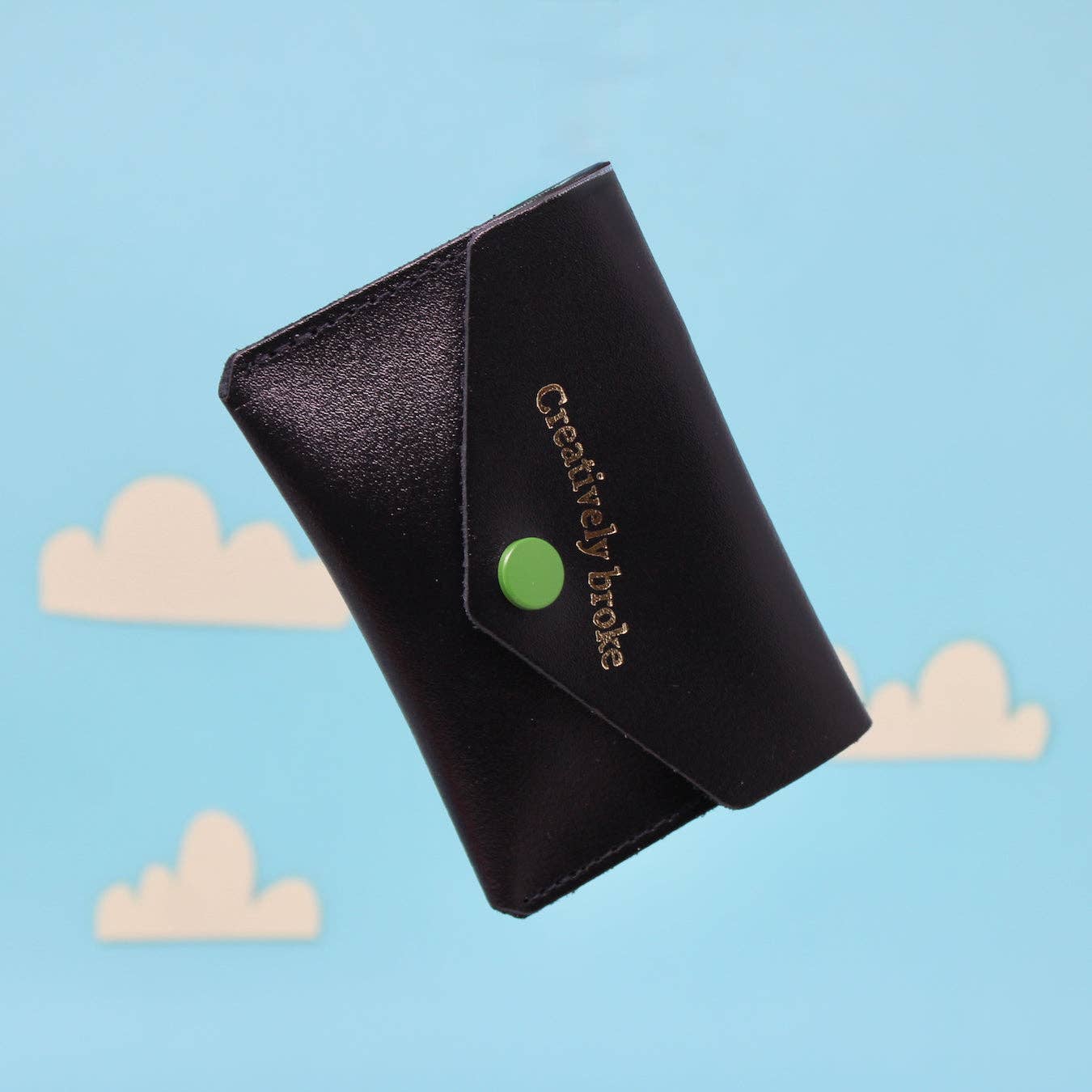 Hand Embossed Leather Purse Green