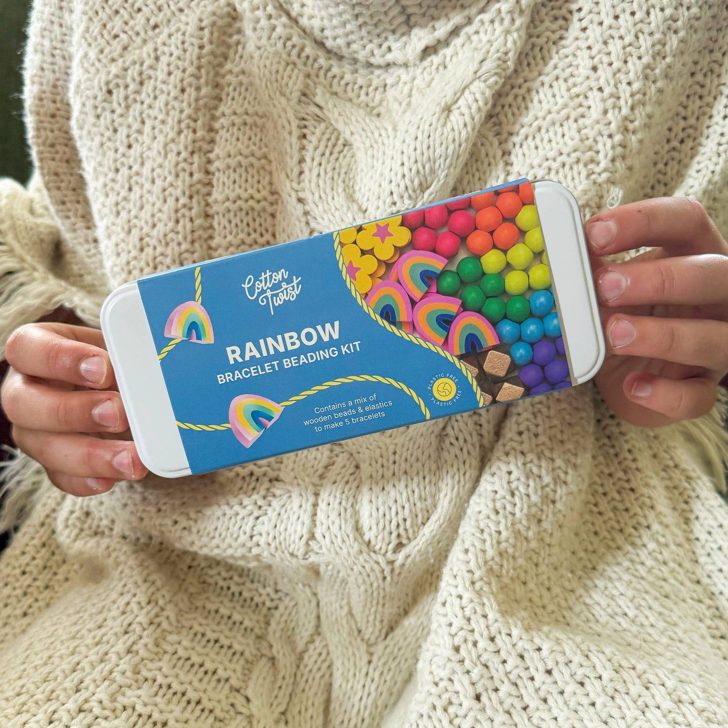 Children's Eco-Friendly Rainbow Bead Kit by Cotton Twist, for creative bracelet making