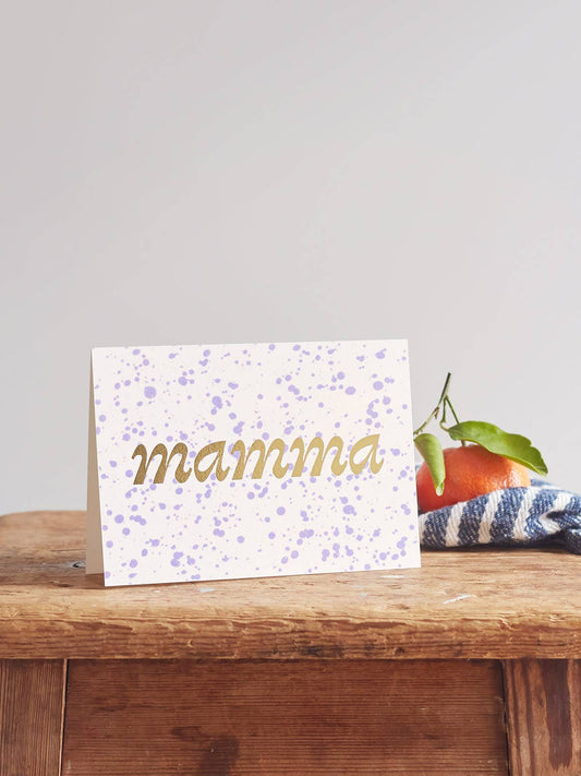 Mamma Hot Foil Mother's Day Card with Splatterware Design