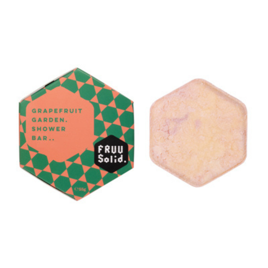 FRUU Grapefruit Garden Solid Shower Bar packaging and bar