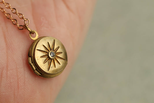 Tiny Compass Star Locket