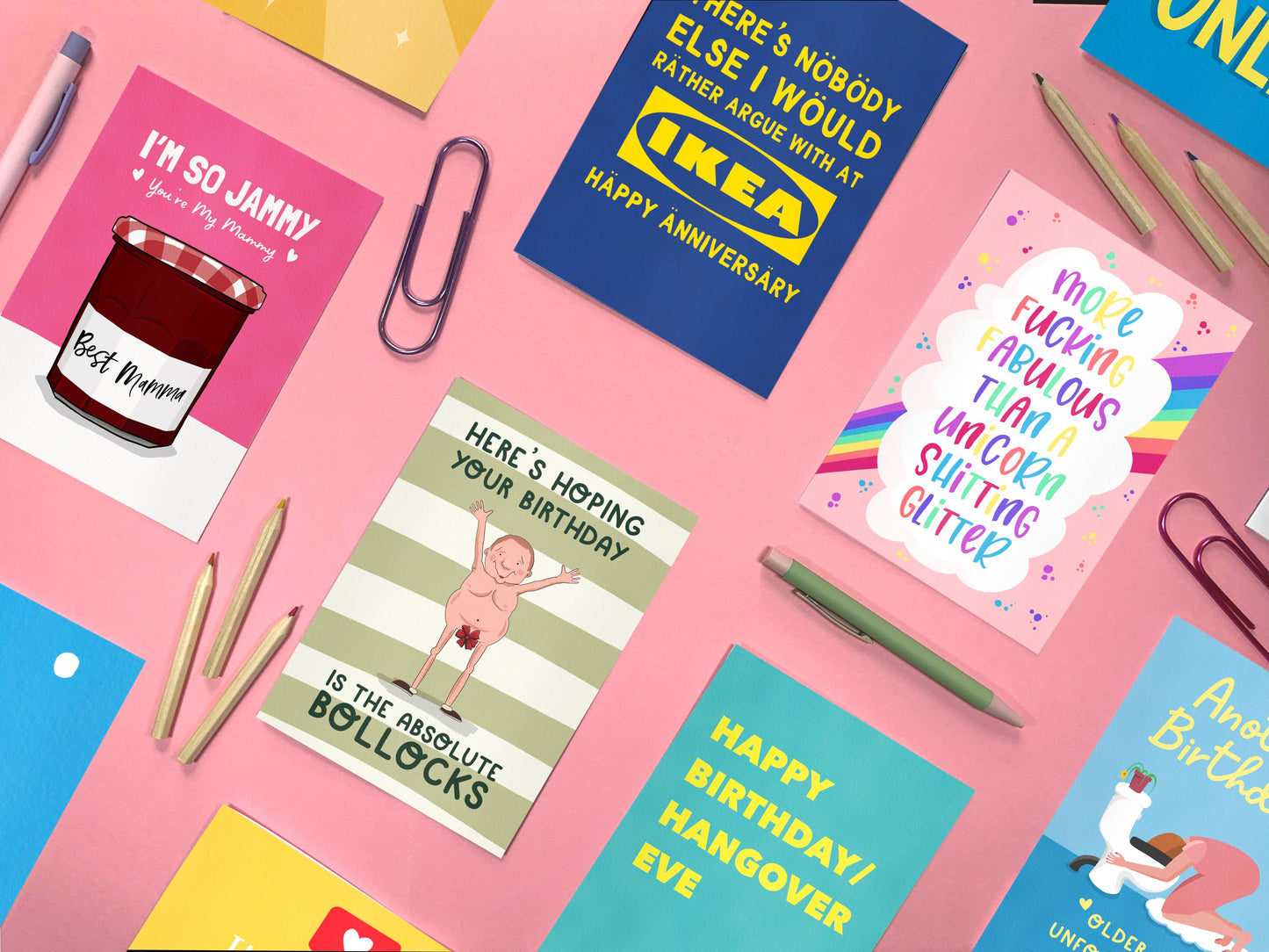 Funny Cat Christmas Card UK Designed