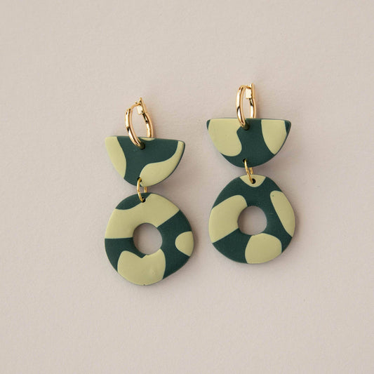 Anna Hoops handmade clay statement earrings in Chocolate and Lilac