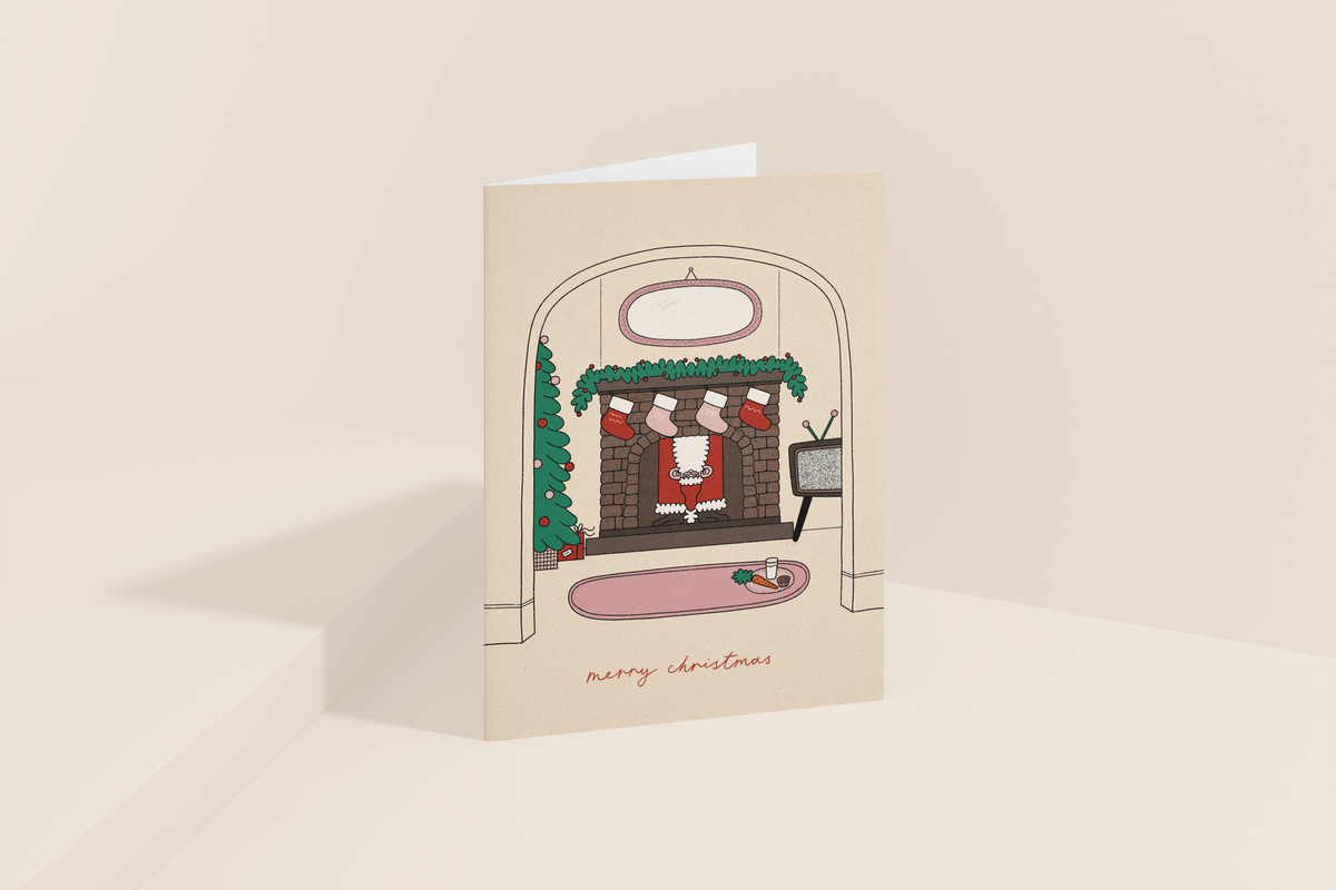 Sustainably sourced A6 Santa Christmas Card with kraft envelope