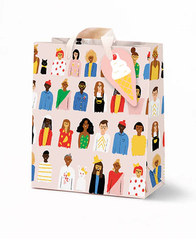 Carolyn Suzuki Friends Are Family Medium Gift Bag with Gold Foil