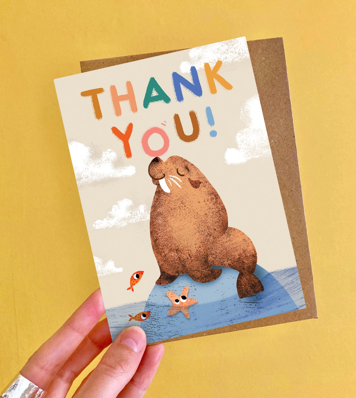 Hippo and monkey thank you card designs