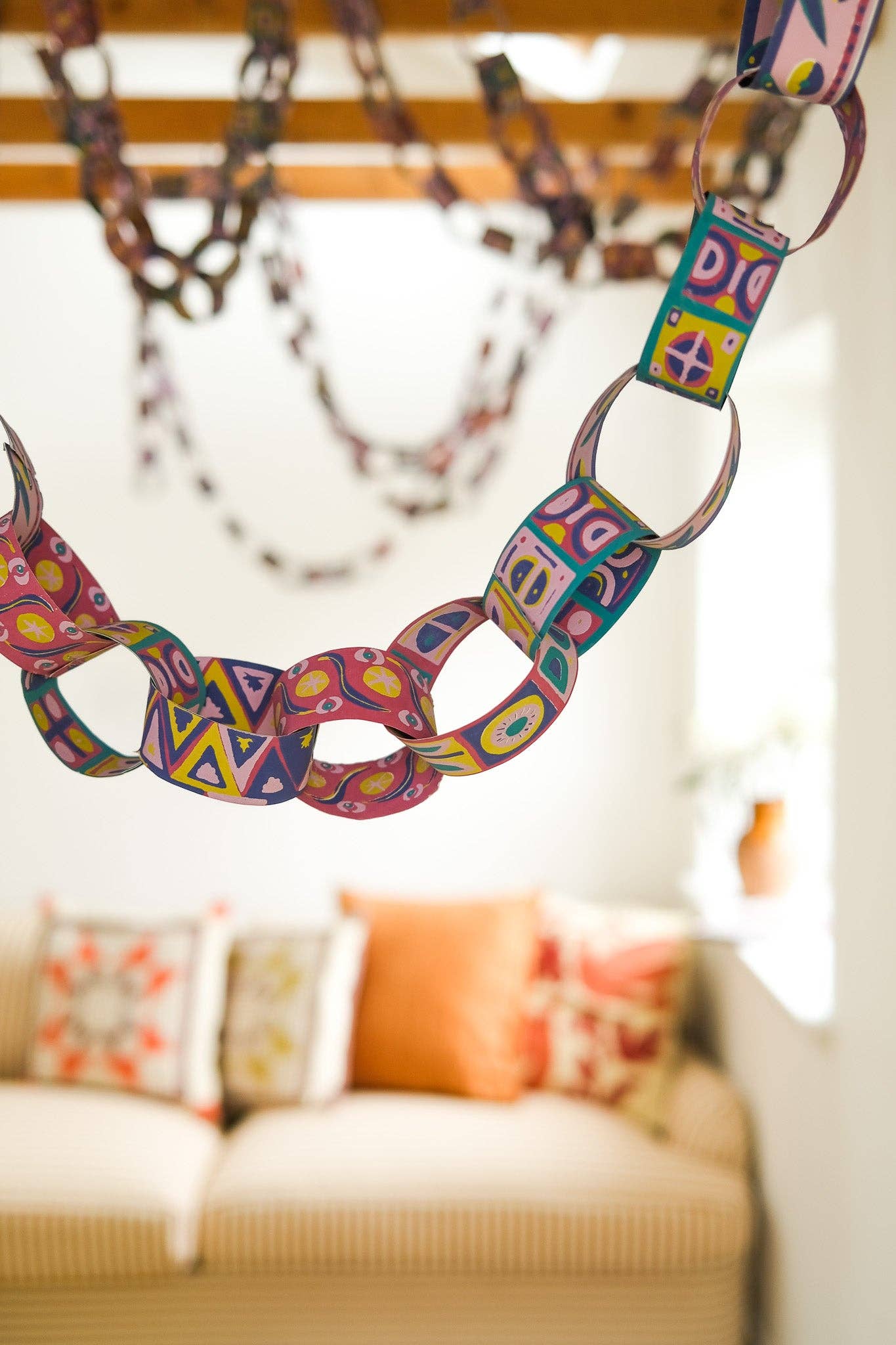 Bloomsbury hand printed paper chain kit packaging