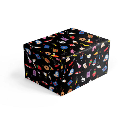Carolyn Suzuki Lucky Charms gift wrap – sustainably certified paper, colourful eco-friendly design, 3 sheets on a roll