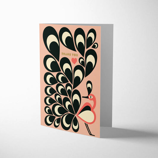 Bureau Alice Feather Bird Card and Cream Envelope