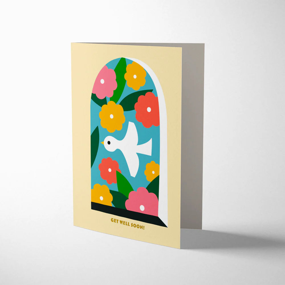 Detail of gold foil and litho printing on Bureau Alice card