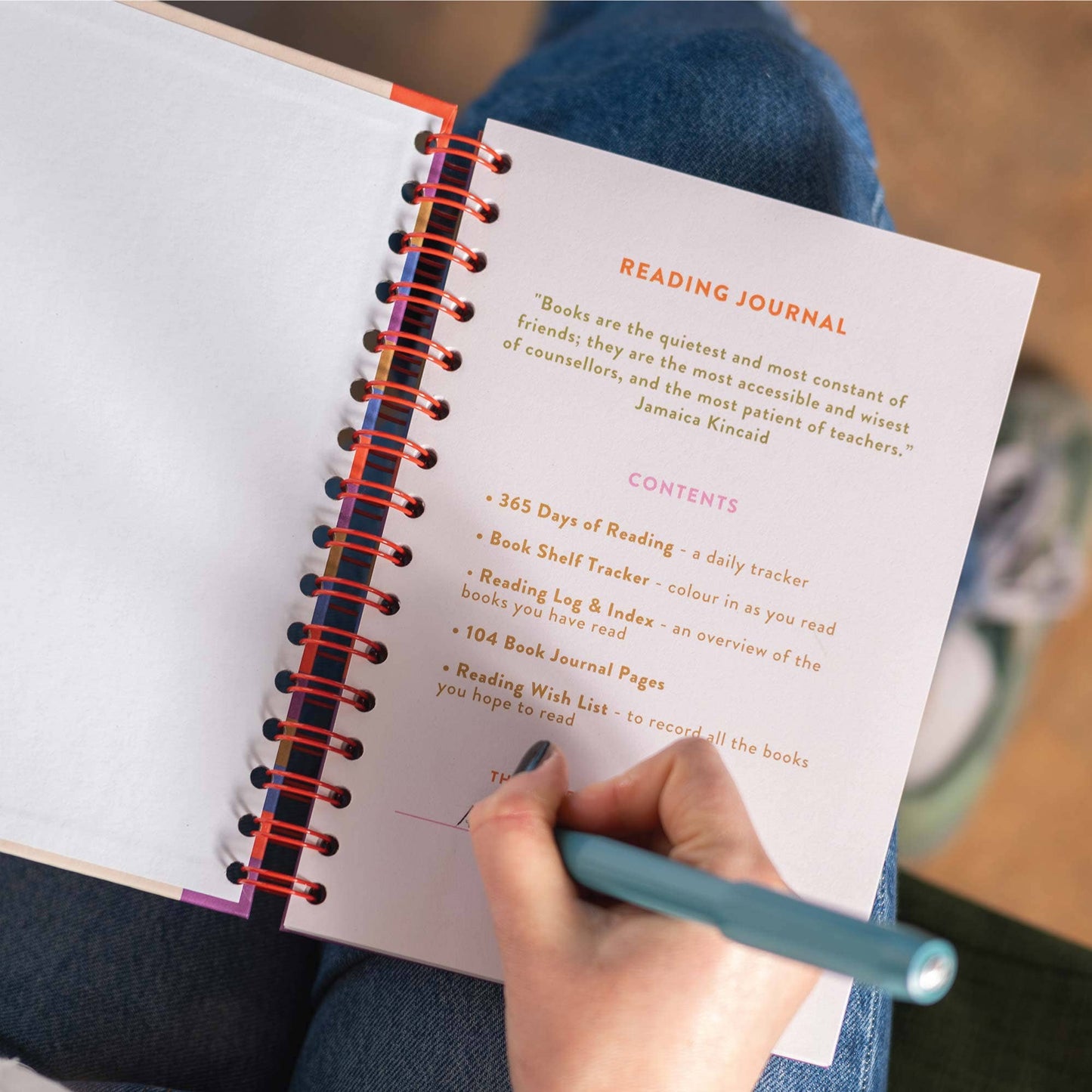 Internal pages of A5 Reading Journal showing book review layout