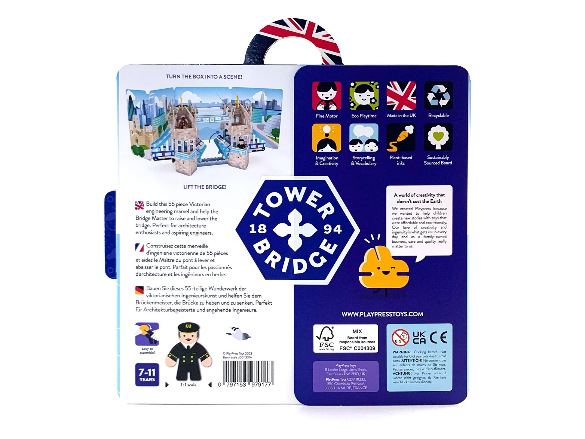 Sustainable London Tower Bridge toy set for kids