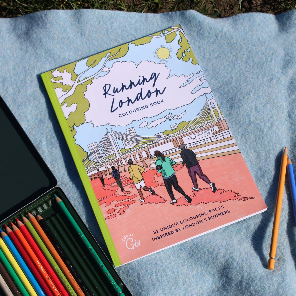 Running London Colouring Book front cover by Sophia Hunter