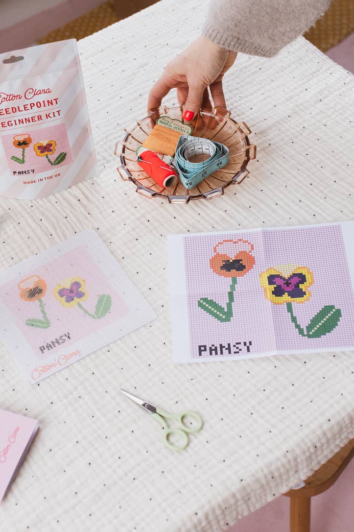 Beautiful gift-ready pink striped foil packaging for the craft kit